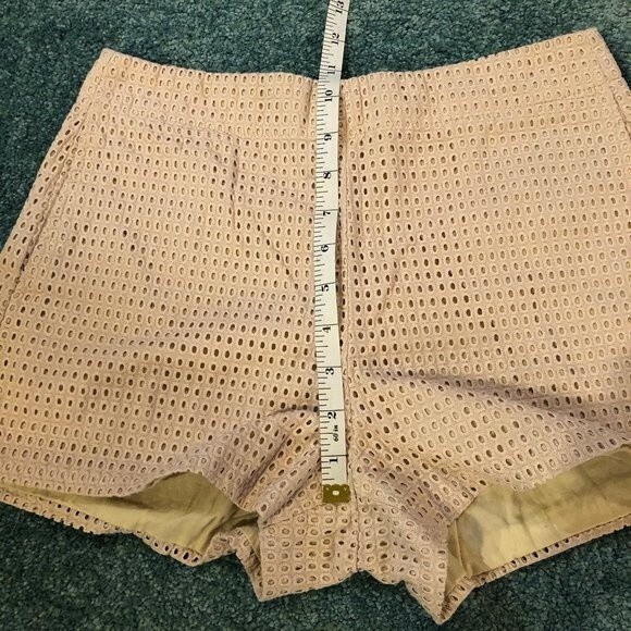 Ark & Co. Eyelet Lace Overlay Dress Shorts S SM Small Light Pink Ivory Cream Zip - Picture 7 of 8